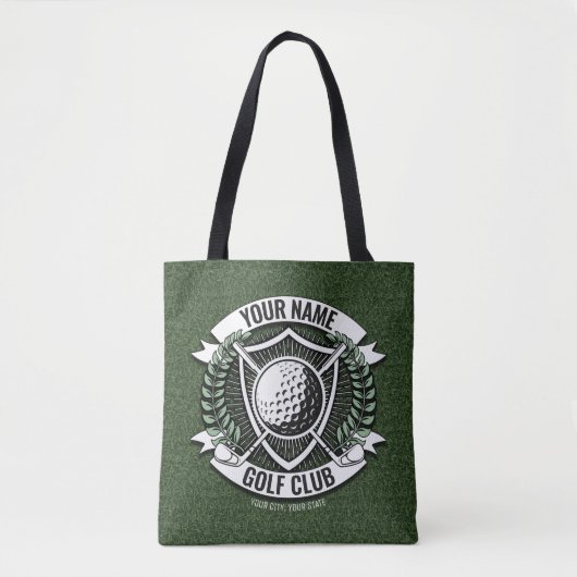 Persoonlijke NAAM Golfer Golf Club Turf Clubhouse Tote Bag (Voorkant)