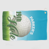 Persoonlijke NAAM Golfer Golf Pro Bal 19e Hole Golfhanddoek (Horizontaal)
