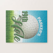 Persoonlijke NAAM Golfer Golf Pro Bal 19e Hole Legpuzzel (Horizontaal)