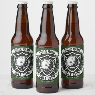 Persoonlijke NAAM Golfer Golfclub Gras Clubhuis Bier Etiket