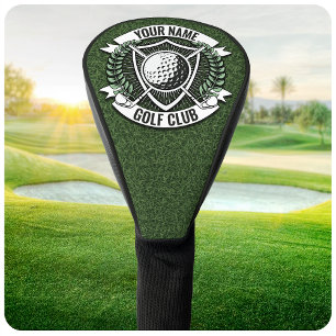 Persoonlijke NAAM Golfer Golfclub Gras Clubhuis Golfheadcover