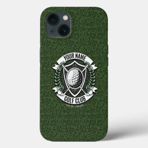 Persoonlijke NAAM Golfer Golfclub Gras Clubhuis iPhone 13 Hoesje