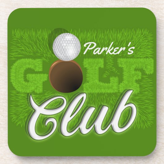 Persoonlijke NAAM Golfer Green Golf Course Club Bier Onderzetter (Voorkant)