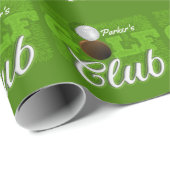 Persoonlijke NAAM Golfer Green Golf Course Club Cadeaupapier (Rol Hoek)