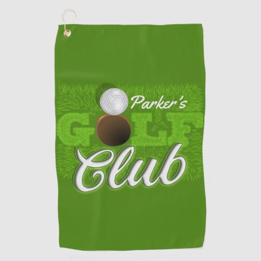 Persoonlijke NAAM Golfer Green Golf Course Club Golfhanddoek (Voorkant)