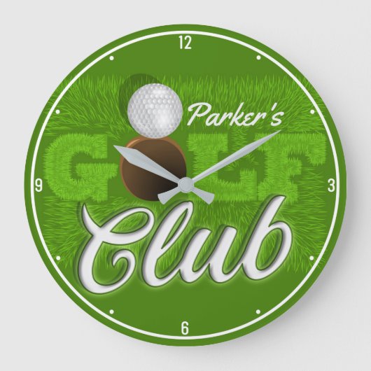 Persoonlijke naam Golfer Green Golf Course Club Grote Klok (Voorkant)
