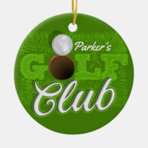 Persoonlijke NAAM Golfer Green Golf Course Club Keramisch Ornament