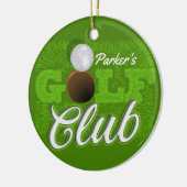 Persoonlijke NAAM Golfer Green Golf Course Club Keramisch Ornament (Links)