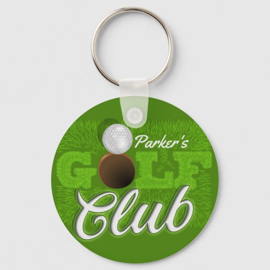 Persoonlijke NAAM Golfer Green Golf Course Club Sleutelhanger (Voorkant)