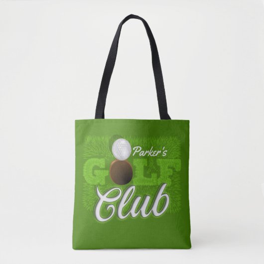 Persoonlijke NAAM Golfer Green Golf Course Club Tote Bag (Voorkant)