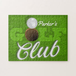 Persoonlijke NAAM Golfer Groen Golfbaan Club Legpuzzel