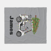 Persoonlijke naam golfer kerst golfkar Kerstmis Fleece Deken (Voorkant (Horizontaal))