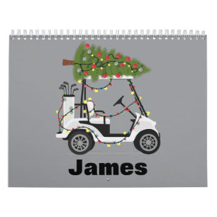 Persoonlijke naam golfer kerst golfkar Kerstmis Kalender