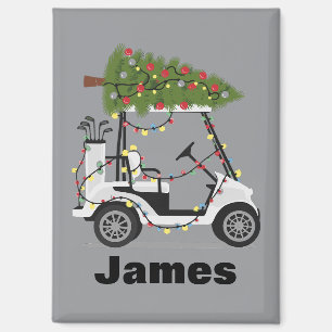 Persoonlijke naam golfer kerst golfkar Kerstmis Magneet