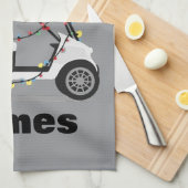 Persoonlijke naam golfer kerst golfkar Kerstmis  Theedoek (Quarter Fold)