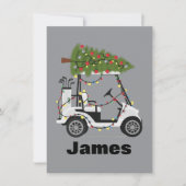 Persoonlijke naam golfer Kerstmis golfkar Kerstmis Feestdagenkaart (Voorkant)