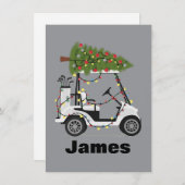 Persoonlijke naam golfer Kerstmis golfkar Kerstmis Feestdagenkaart (Voorkant / Achterkant)