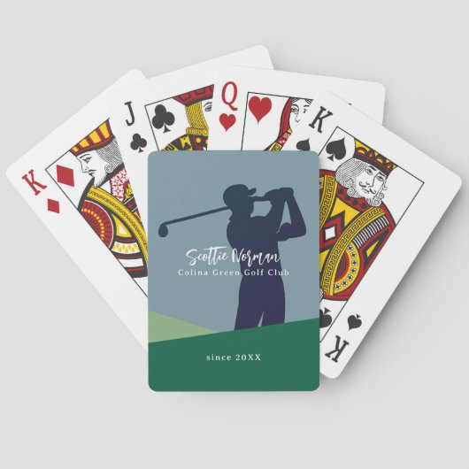 Persoonlijke naam golfer poker pokerkaarten (Achterkant)