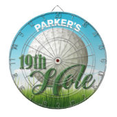 Persoonlijke NAAM Golfer Pro Ball 19th Hole Dartbord (Voorkant)