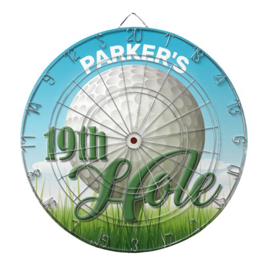 Persoonlijke NAAM Golfer Pro Ball 19th Hole Dartbord (Voorkant)