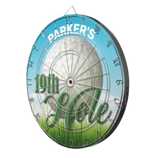 Persoonlijke NAAM Golfer Pro Ball 19th Hole Dartbord (Voorkant Rechts)