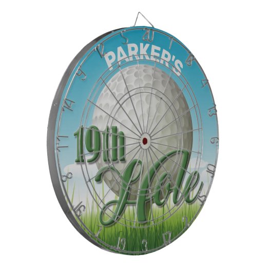 Persoonlijke NAAM Golfer Pro Ball 19th Hole Dartbord (Voorkant Links)