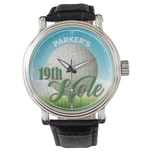 Persoonlijke NAAM Golfer Pro Ball 19th Hole Horloge