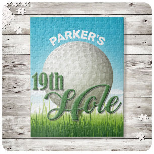 Persoonlijke NAAM Golfer Pro Ball 19th Hole Legpuzzel