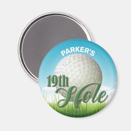 Persoonlijke NAAM Golfer Pro Ball 19th Hole Magneet (Voorkant / Achterkant)