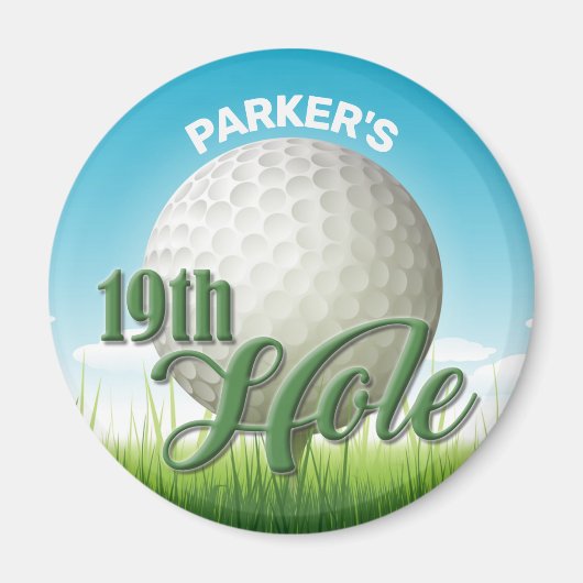Persoonlijke NAAM Golfer Pro Ball 19th Hole Magneet (Voorkant)
