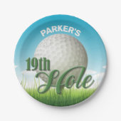 Persoonlijke NAAM Golfer Pro Ball 19th Hole Papieren Bordje (Voorkant)