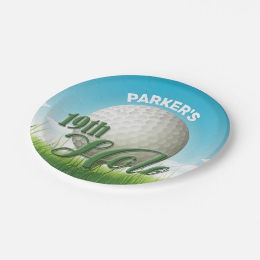 Persoonlijke NAAM Golfer Pro Ball 19th Hole Papieren Bordje (Gekanteld)