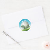 Persoonlijke NAAM Golfer Pro Ball 19th Hole Ronde Sticker (Envelop)