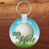 Persoonlijke NAAM Golfer Pro Ball 19th Hole Sleutelhanger (Voorkant)