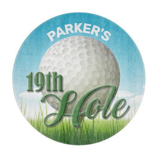 Persoonlijke NAAM Golfer Pro Ball 19th Hole Snijplank (Voorkant)