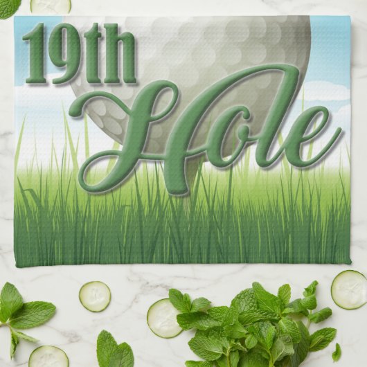 Persoonlijke NAAM Golfer Pro Ball 19th Hole Theedoek (Gevouwen)