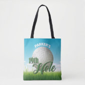Persoonlijke NAAM Golfer Pro Ball 19th Hole Tote Bag (Voorkant)