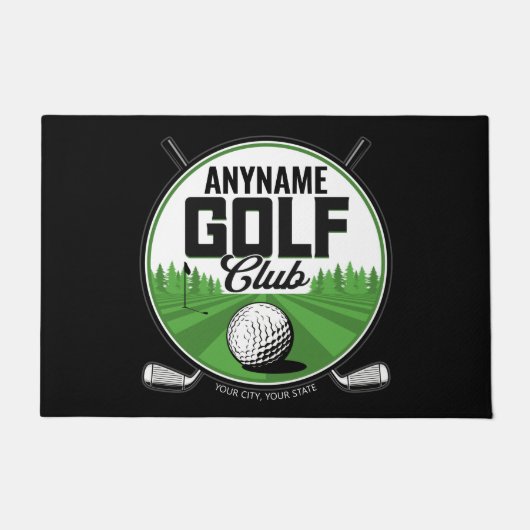 Persoonlijke NAAM Golfing Pro Golf Club Player Deurmat (Voorkant)