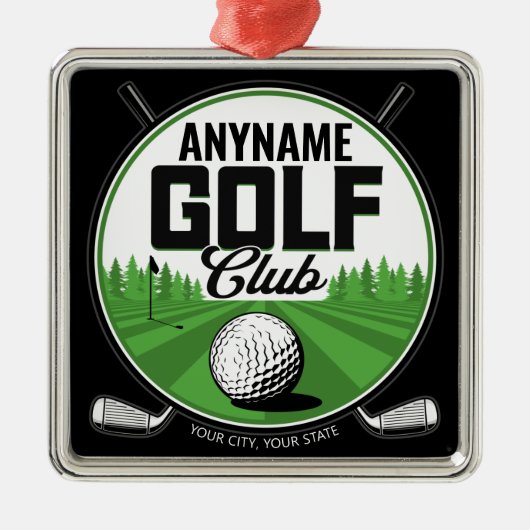 Persoonlijke NAAM Golfing Pro Golf Club Player Metalen Ornament (Voorkant)