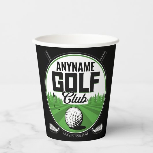 Persoonlijke NAAM Golfing Pro Golf Club Player Papieren Bekers (Voorkant)