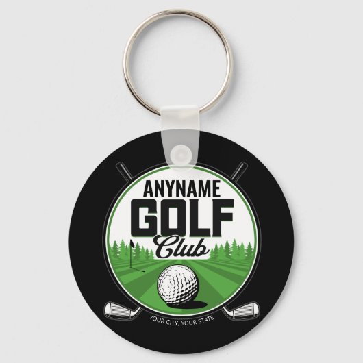 Persoonlijke NAAM Golfing Pro Golf Club Player Sleutelhanger (Voorkant)