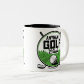 Persoonlijke NAAM Golfing Pro Golf Club Player Tweekleurige Koffiemok (Voorkant rechts)