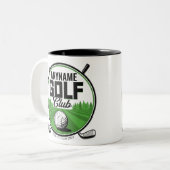 Persoonlijke NAAM Golfing Pro Golf Club Player Tweekleurige Koffiemok (Voorkant links)