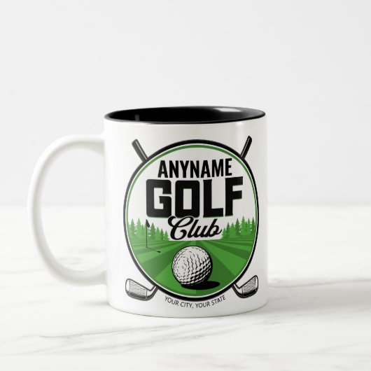 Persoonlijke NAAM Golfing Pro Golf Club Player Tweekleurige Koffiemok (Links)