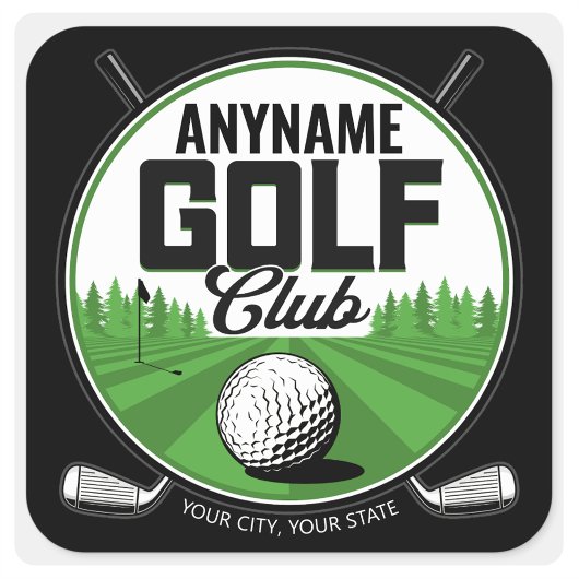Persoonlijke NAAM Golfing Pro Golf Club Player Vierkante Sticker