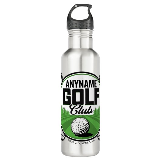 Persoonlijke NAAM Golfing Pro Golf Club Player Waterfles (Voorkant)