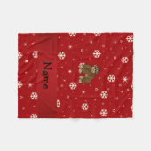 Persoonlijke naam gorilla red snowflakes fleece deken (Voorkant (Horizontaal))