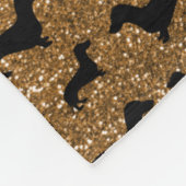 Persoonlijke naam goud glitter dachshunds fleece deken (Hoek)
