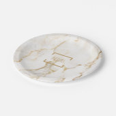 Persoonlijke naam gouden effect marmer papieren bordje (Gekanteld)