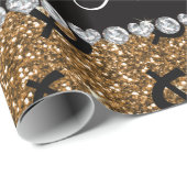 Persoonlijke naam gouden zgn. dollartekens cadeaupapier (Rol Hoek)